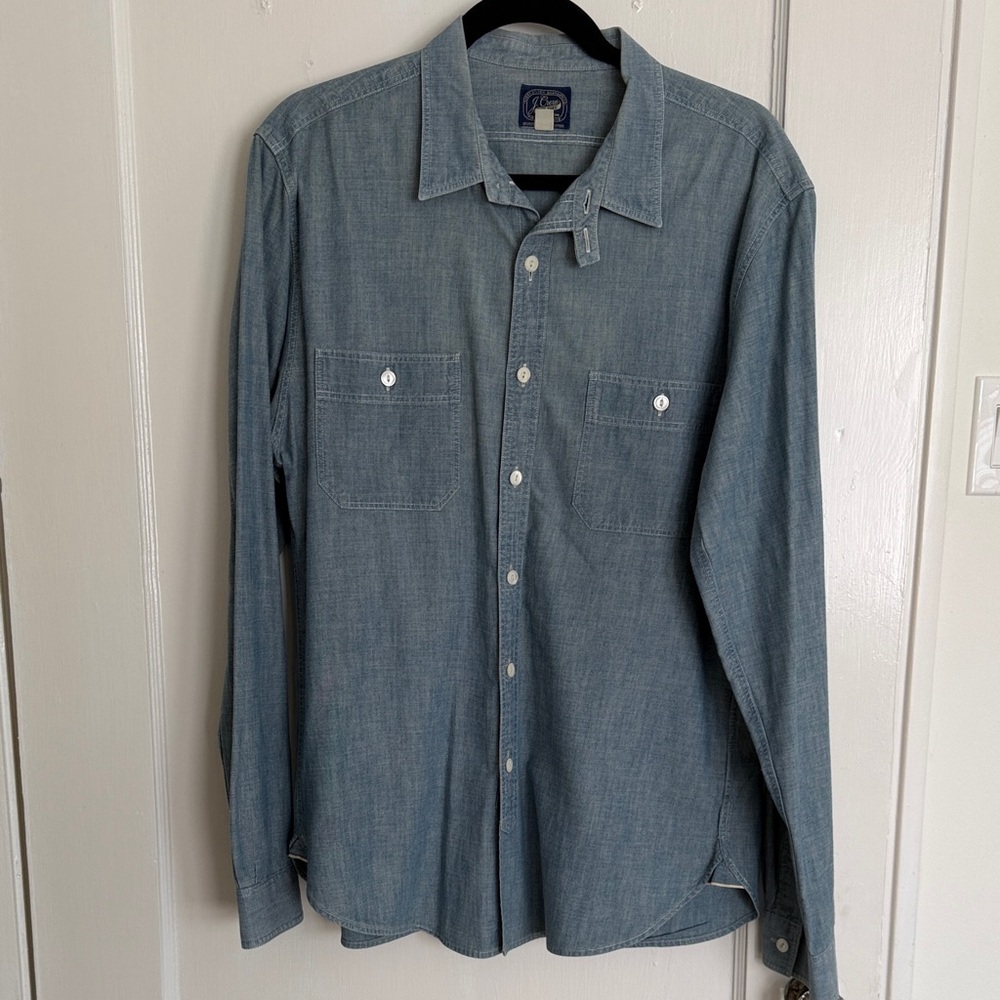 J. Crew Men's Chambray Button-Down Shirt in Light Blue